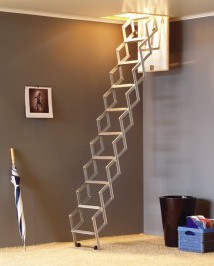 Typické řešení skládacích schodů ALUFIX