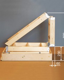 Pohled na složené schody MINI z půdního prostoru